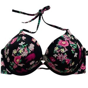 Victorias Secret Essentials Bombshell Add-2-Cups Push Up Bikini Top Bra Black…